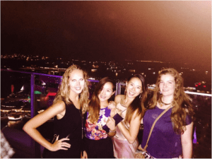 A few ABSOLUTE girls and I at the rooftop of Altimate - The highest ultra-lounge, perched sky-high at level..61st floor of One Raffles Place with glorious views of the skyline of SG! 