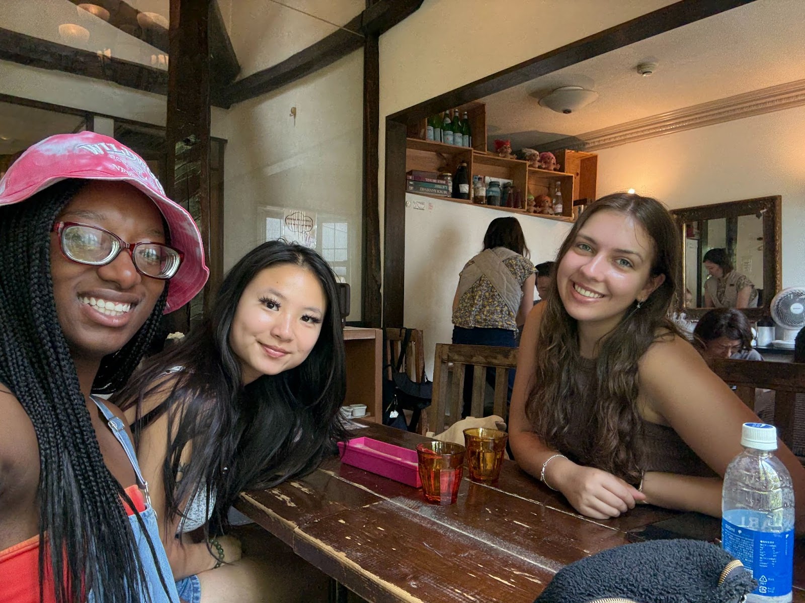 With friends she’d made through the program