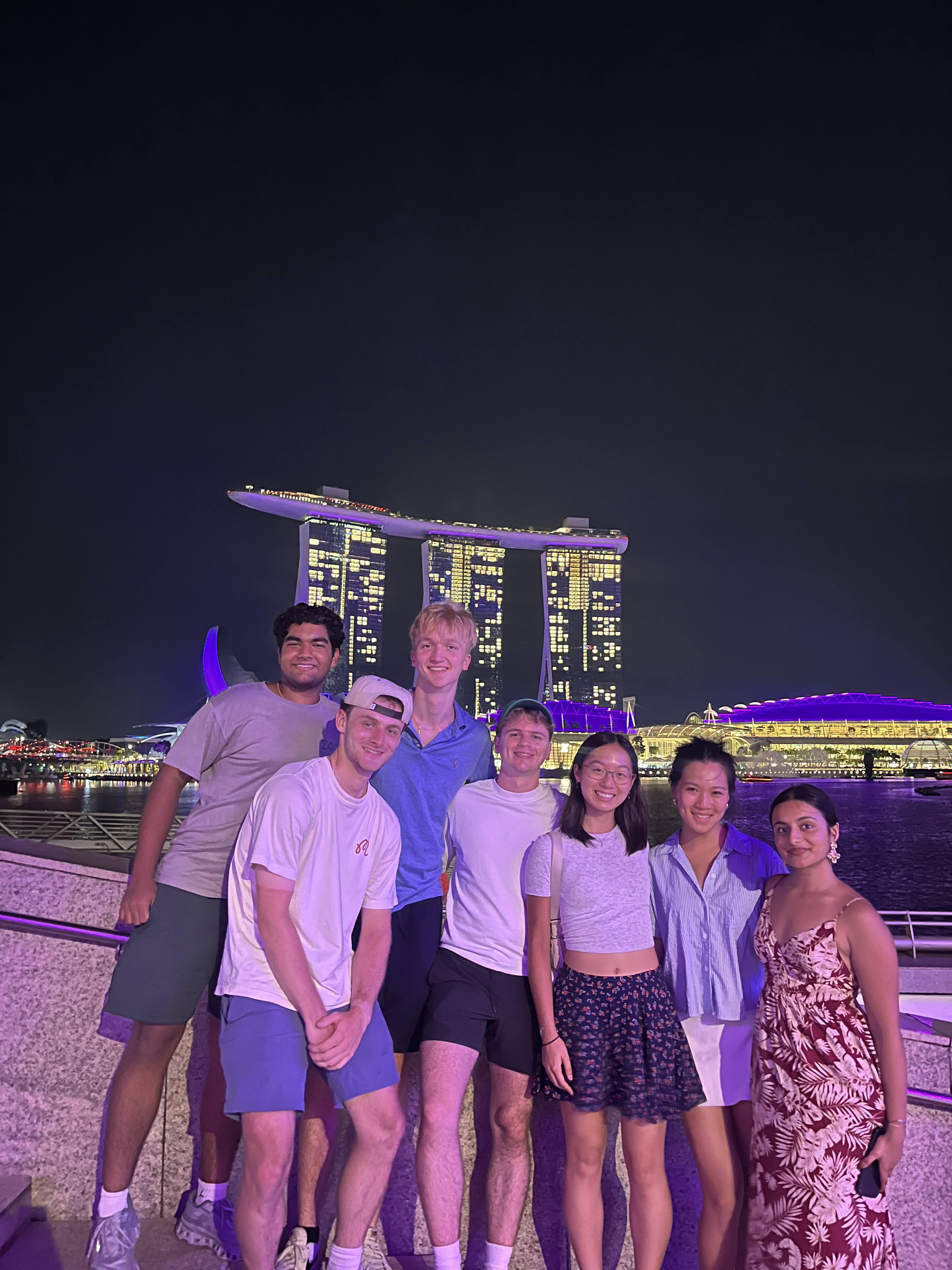 Exploring Singapore with other students in the international internship program